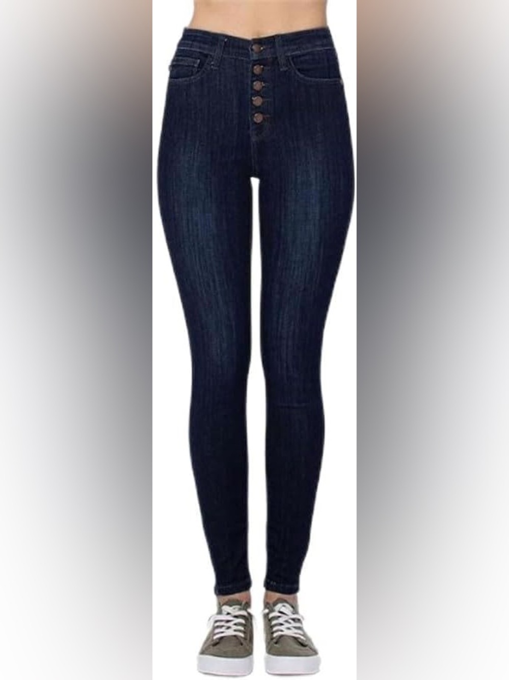 Like new Judy Blue High Rise Dark Indigo Jeans Exposed Button Fly Sz 15/32